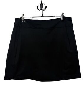 Lands End Black Athletic Skort Built In Shorts Zip Pocket Women's Small 6-8